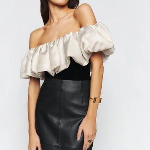 Reformation Lexi Top, Black/Ivory
